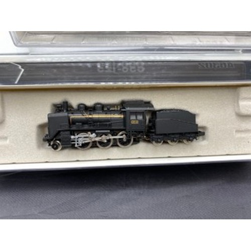 287 - Two Micro-Ace N gauge Steam Locomotives in cases, includes Micro-Ace A6202 C12-199 2-6-2 missing wag... 