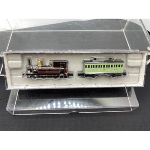 289 - N gauge Steam Locomotive Micro-Ace A0273 2-4-0 with Passenger Car/Coach, Tested Runner - Loco Very G... 