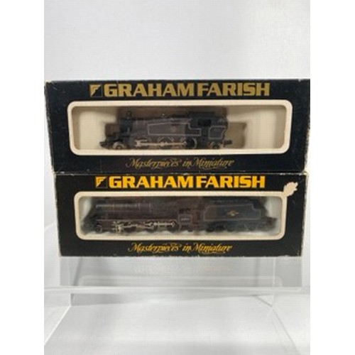 303 - Two Graham Farish 'N Gauge' Steam Locomotives, Graham Farish 1209 4P Class 4-6-0 BR Black 44911 Moto... 