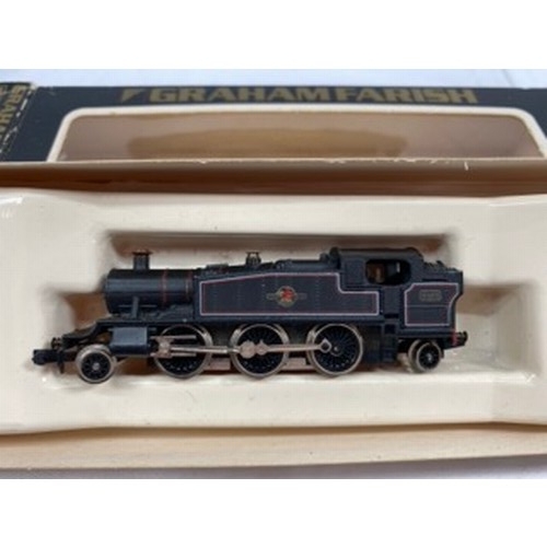 303 - Two Graham Farish 'N Gauge' Steam Locomotives, Graham Farish 1209 4P Class 4-6-0 BR Black 44911 Moto... 