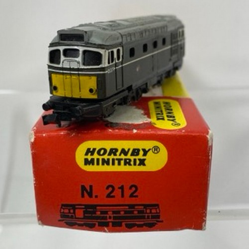 240 - Four Hornby Minitrix 'N Gauge' Locos Tested Runners, Minitrix N212 Green Class 27 Diesel Bo-Bo D5379... 