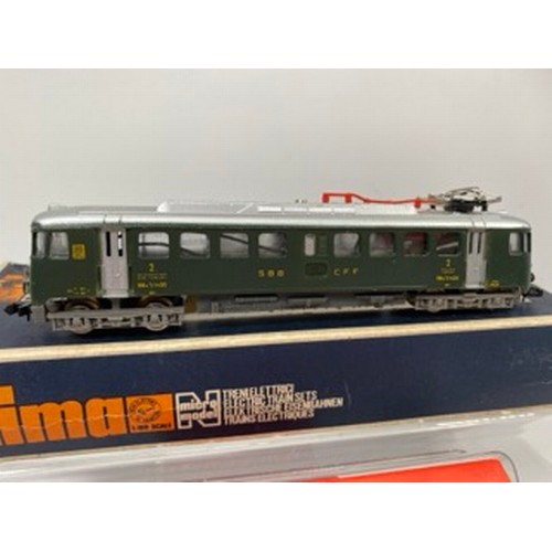 282 - Two Pantograph Railcars 'N Gauge' Tester Runners, Fleischmann Piccolo 7968 DC Case Very Good (VG), L... 