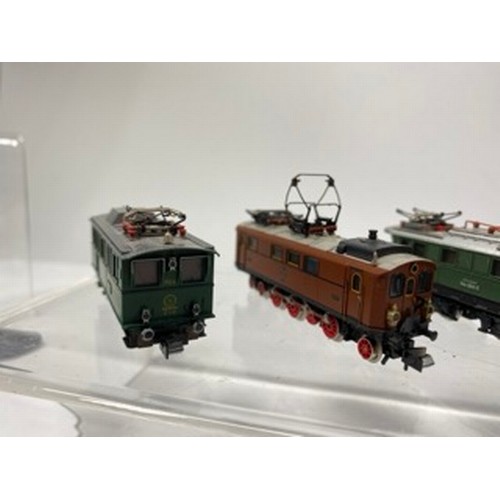 275 - Five Electric Rail Cars and Locomotives 'N Gauge' with Pantographs, Fleischmann Piccolo 7306 Alpine ... 