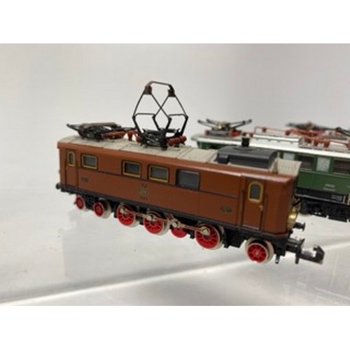 275 - Five Electric Rail Cars and Locomotives 'N Gauge' with Pantographs, Fleischmann Piccolo 7306 Alpine ... 