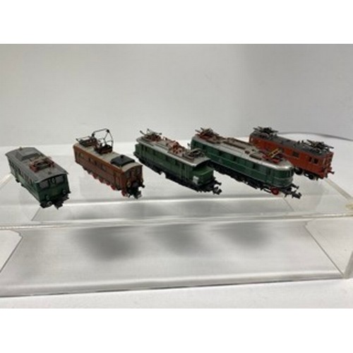 275 - Five Electric Rail Cars and Locomotives 'N Gauge' with Pantographs, Fleischmann Piccolo 7306 Alpine ... 