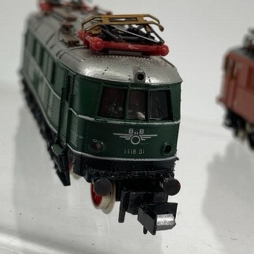 275 - Five Electric Rail Cars and Locomotives 'N Gauge' with Pantographs, Fleischmann Piccolo 7306 Alpine ... 