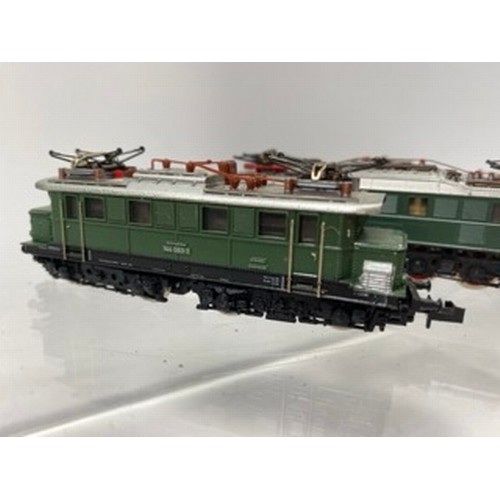 275 - Five Electric Rail Cars and Locomotives 'N Gauge' with Pantographs, Fleischmann Piccolo 7306 Alpine ... 