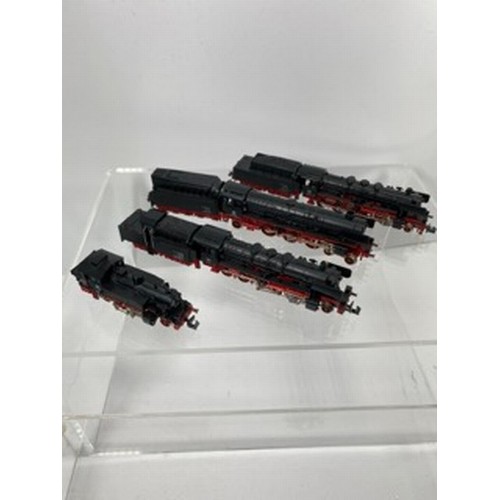 279 - Four 'N Gauge' Fleischmann DB Steam Locomotives, Piccolo 7171 DB 012 081-6 4-6-2 (2/3 lights working... 