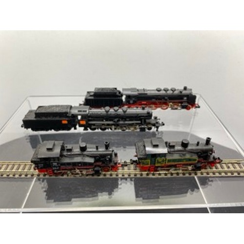 280 - Four 'N Gauge' Fleischmann Steam Locomotives, Piccolo SNCF 2-10-0 (Bi-directional lights) (G), Picco... 