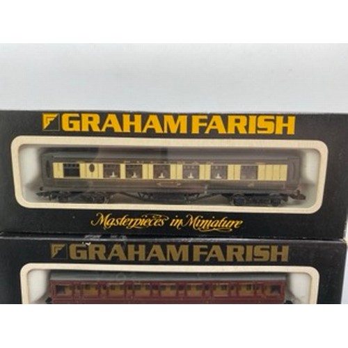 307 - Graham Farish 'N Gauge' Coaches and Wagons, includes 0646 Pullman Diner, 0643 Pullman Diner Golden A... 