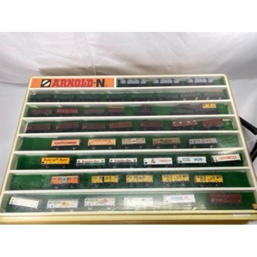 309 - A Vibrant Dealer tray of 'N Gauge' European Freight Wagons,  Mostly European, Includes DB Crane, Rak... 