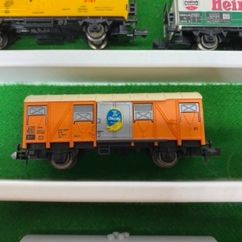 309 - A Vibrant Dealer tray of 'N Gauge' European Freight Wagons,  Mostly European, Includes DB Crane, Rak... 