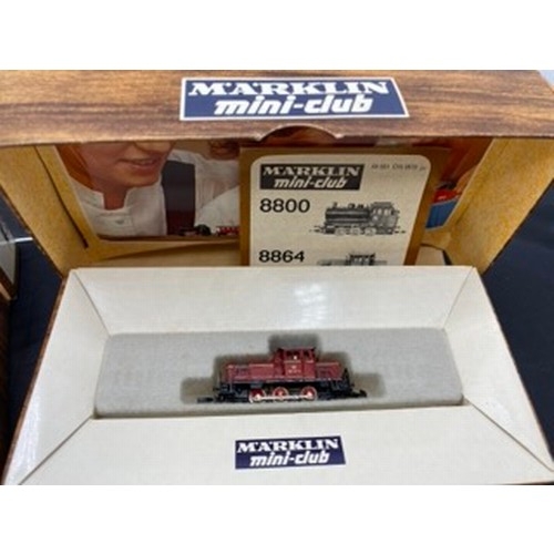 Two Marklin Mini Club Z Gauge Locomotives 8800 0-6-0 and