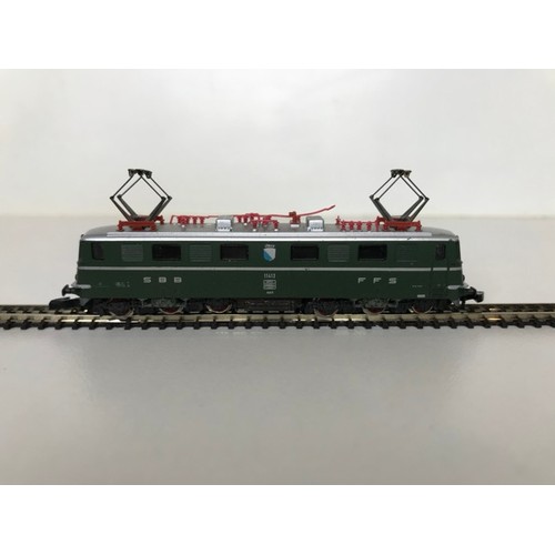 336 - Z Gauge/Scale Marklin mini-club 8850 SBB CFF FFS Swiss Class Ae 6/6 #11412 Electric Locomotive and R... 