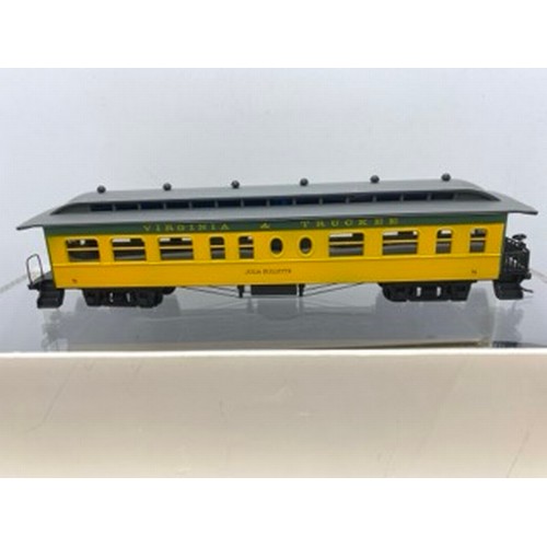 351 - Virginia and Truckee HO Gauge Train consisting of 12 Coaches/Cars, Made from Kits possibly Roundhous... 