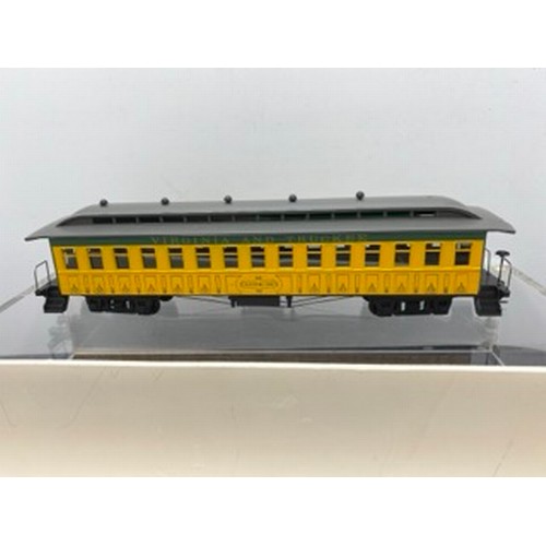 351 - Virginia and Truckee HO Gauge Train consisting of 12 Coaches/Cars, Made from Kits possibly Roundhous... 