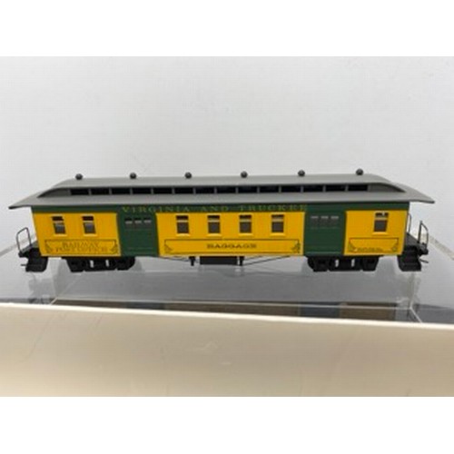 351 - Virginia and Truckee HO Gauge Train consisting of 12 Coaches/Cars, Made from Kits possibly Roundhous... 