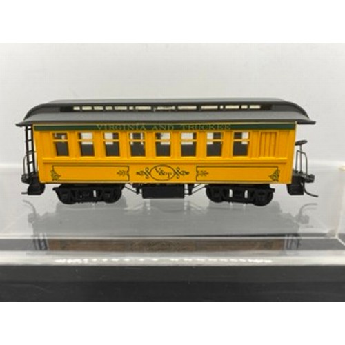 351 - Virginia and Truckee HO Gauge Train consisting of 12 Coaches/Cars, Made from Kits possibly Roundhous... 