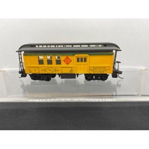 351 - Virginia and Truckee HO Gauge Train consisting of 12 Coaches/Cars, Made from Kits possibly Roundhous... 