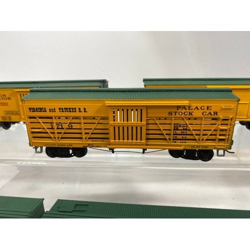 354 - Six Kit-built HO North American Virginia & Truckee Wagons, Lovely Detail visible and on chassis, one... 