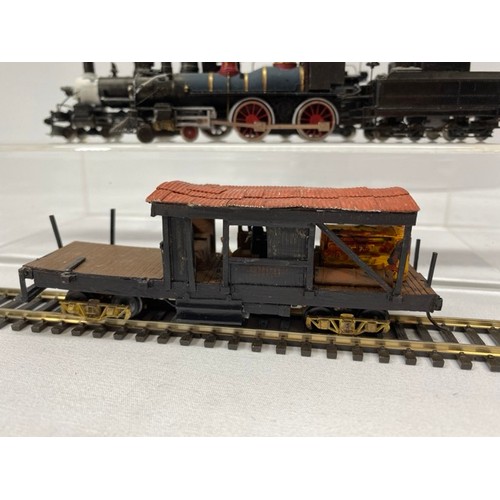 360 - Two Ho gauge North American Locos and motorised Flat-bed with Corrugated Roof, All Tested Non-Runner... 