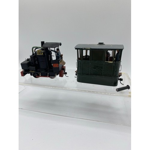 371 - Two On16.5 locomotives of plastic construction each with driver. (1:43.5 scale) runs on OO/HO track.... 