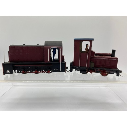 377 - Two On16.5 locomotives of plastic construction both with drivers. (1:43.5 scale) runs on OO/HO track... 