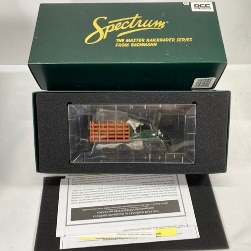 383 - On30 Gauge Rail Truck w/ACC (DCC) American Spectrum 29199 by Bachmann, Painted Green with Driver, DC... 