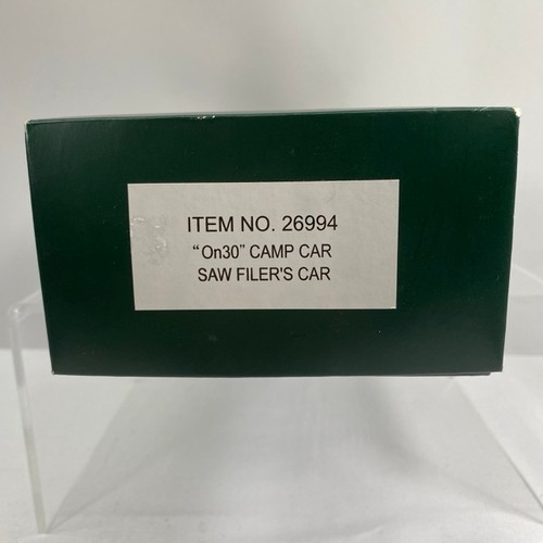 404 - On30 Spectrum/Bachmann 26994 Camp Car / Saw Filers Car, Accessories added includes steps, foam packa... 