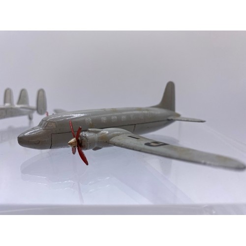 506 - 4 Die-Cast Aeroplanes. Dinky Viking Aeroplane and Dinky York Aeroplane made by Meccano and a 62g Lon... 