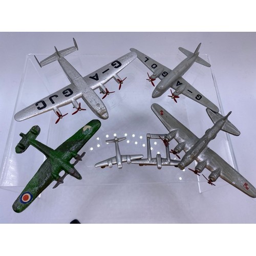 506 - 4 Die-Cast Aeroplanes. Dinky Viking Aeroplane and Dinky York Aeroplane made by Meccano and a 62g Lon... 