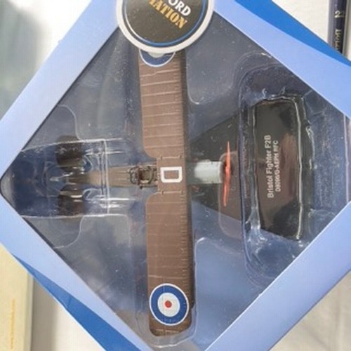 508 - 3 Oxford Diecast Front line fighter planes, Nakajima Ki43 AC039, Bristol F2B Royal Flying Corps AD00... 