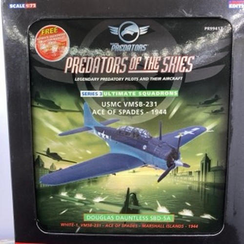 515 - Three Corgi 'Predators of the Skies' limited edition series die-cast planes includes, Lt George H.W.... 