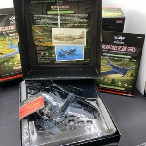 515 - Three Corgi 'Predators of the Skies' limited edition series die-cast planes includes, Lt George H.W.... 