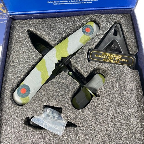 504 - Oxford Diecast Aircraft 72SW001 Supermarine Seagull Walrus A2 RAAF RAF Hendon in presentation box, s... 