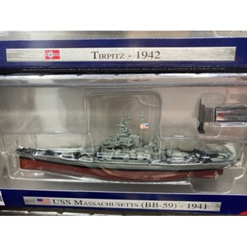 524 - Nine Die-Cast Ships, Six Warships of WWII 1:1000 Scale plus Three Atlas/DeAgostini, includes Admiral... 