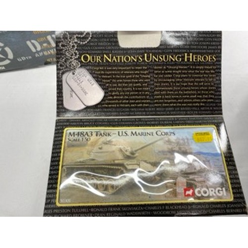 540 - Ten Corgi 1:50 scale military vehicles and tanks, all boxed except Corgi CC60103 Churchill Tank, als... 