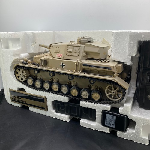 558 - Heng Long 1/16 rc tank DAK Pz.Kpfw.lV Ausf.F Remote Controlled Panzer tank shooter, Tested Working, ... 