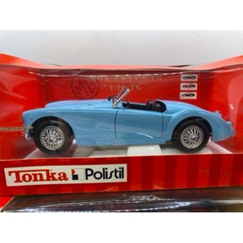 Three Tonka Polistil 1:16 Sports car models and 1:25 Aston Martin