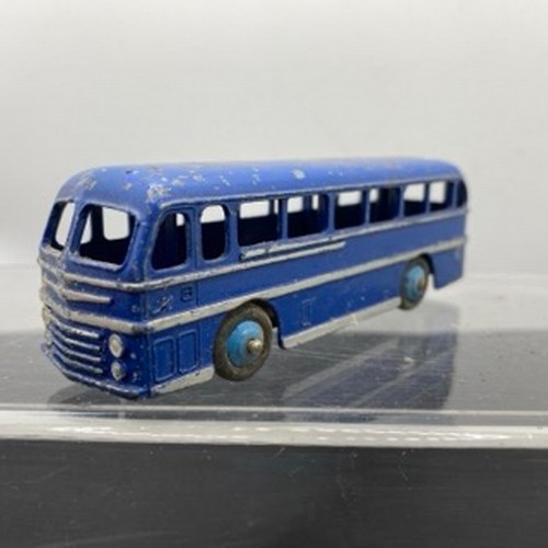 565 - Ten Dinky Toys Bus and Coaches, Dinky Toys 29c Double Decker Bus Red/Cream Owner name etched on base... 