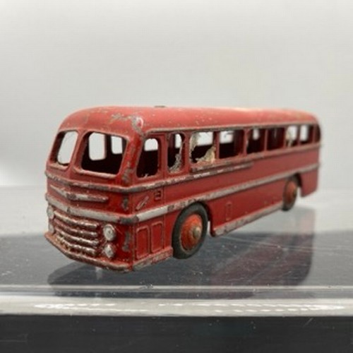 565 - Ten Dinky Toys Bus and Coaches, Dinky Toys 29c Double Decker Bus Red/Cream Owner name etched on base... 