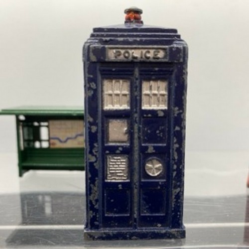 569 - Dinky Police Box, Telephone Boxes and others, Dinky Toys 42a Police Box, Dinky Toys 12c Telephone Bo... 