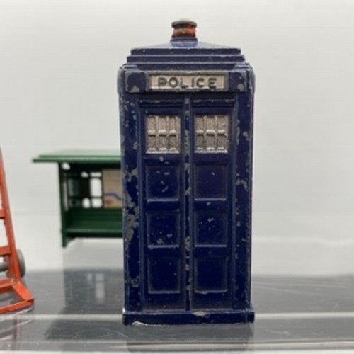 569 - Dinky Police Box, Telephone Boxes and others, Dinky Toys 42a Police Box, Dinky Toys 12c Telephone Bo... 