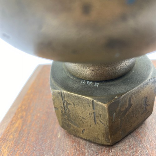 319A - GWR Steam lever Cab operated Whistle, stands 12in tall and has a bell diameter of 3.5 inches, Believ... 