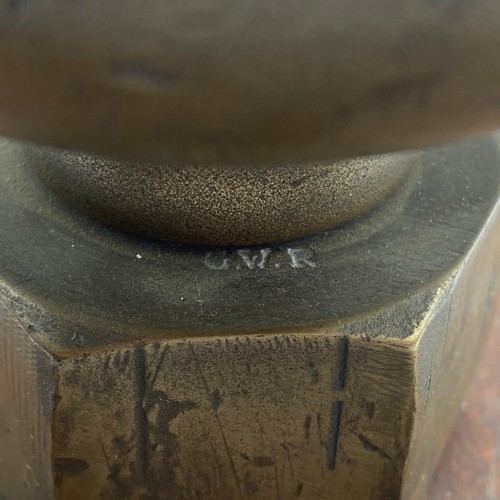 319A - GWR Steam lever Cab operated Whistle, stands 12in tall and has a bell diameter of 3.5 inches, Believ... 