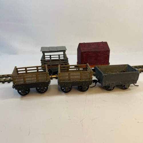 289 - Five OO gauge interesting kit-built wagons, metal chassis, two without couplings, each wagon approx ... 