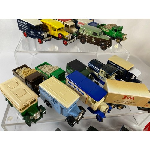 10 - 24 vintage appearance die-cast & plastic cars, wagons and lorries with private owner signage to incl... 