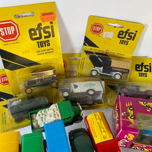 13 - 13 Die-cast Corgi vehicles along with 5 carded Efsi vehicles and Bump & Go Brooke Bond PG tips vehic... 