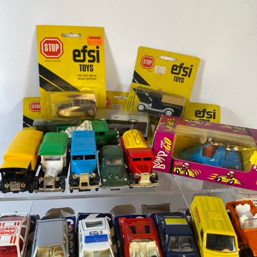 13 - 13 Die-cast Corgi vehicles along with 5 carded Efsi vehicles and Bump & Go Brooke Bond PG tips vehic... 