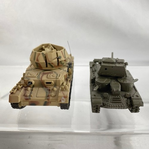 105 - 2 Matchbox tanks and another die-cast tank un-marked, Wirbelwind FlakPZ IV Dinky DYM37582 (one gun m... 